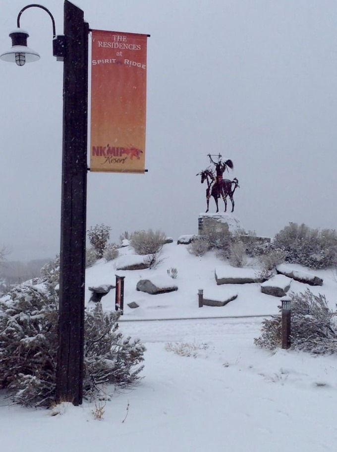 This amazing image welcomes you as you make the ascent to the Spirit Ridge Vineyard Resort & Spa