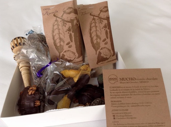 My stash of goodies from the Museo del Chocolate in Mexico City.