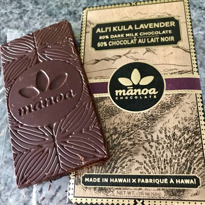 Manoa dark milk chocolate bar made in Hawaii