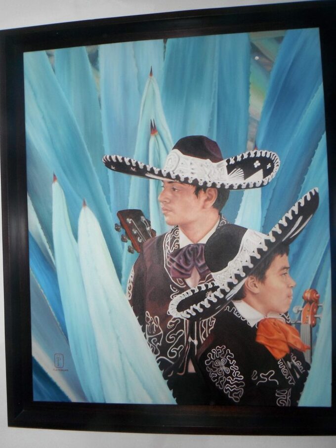 Picture of a Mariachi ban on display at the Tequila Museum in Guadalajara