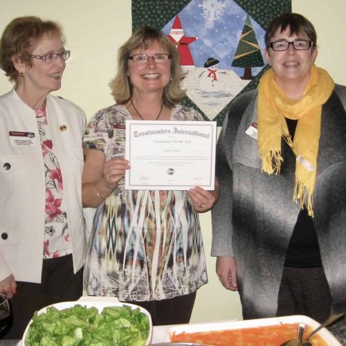 Doreen is an avid Toastmaster and chartered the Toastmasters in the Arts Club in 2013.